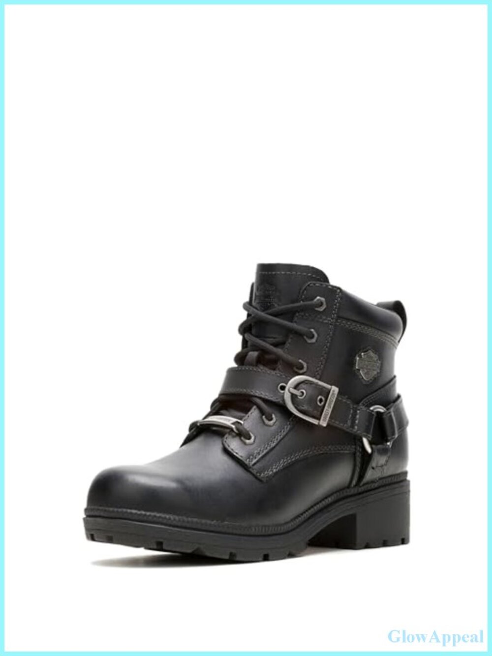 Women's Harness Boots Motorcycle Ankle Boot Lace Up Side Zip